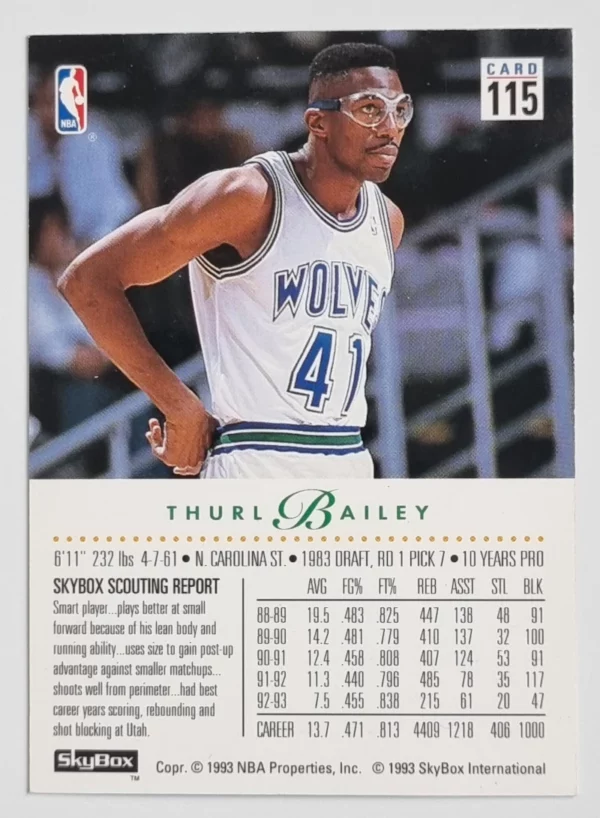 1993-94 SkyBox Premium #115 Thurl Bailey – Image 2