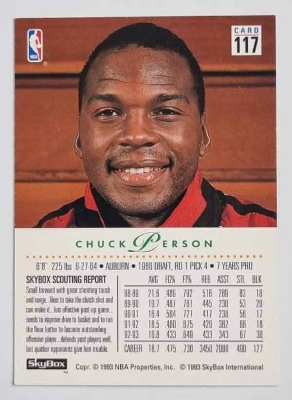 1993-94 SkyBox Premium #117 Chuck Person – Image 2
