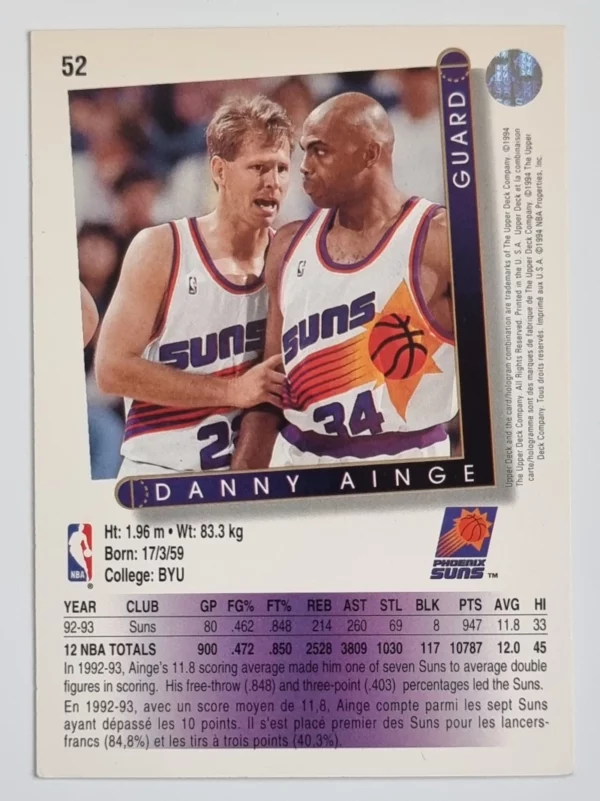 1993-94 Upper Deck International French #52 Danny Ainge – Image 2