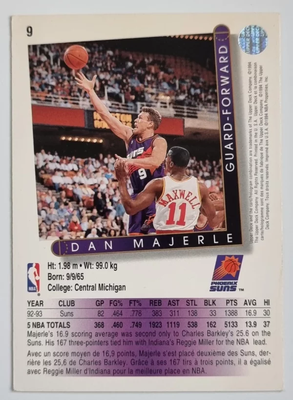 1993-94 Upper Deck International French #9 Dan Majerle – Image 2