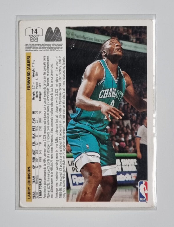 1993 Upper Deck French McDonald's #14 Larry Johnson – Image 2
