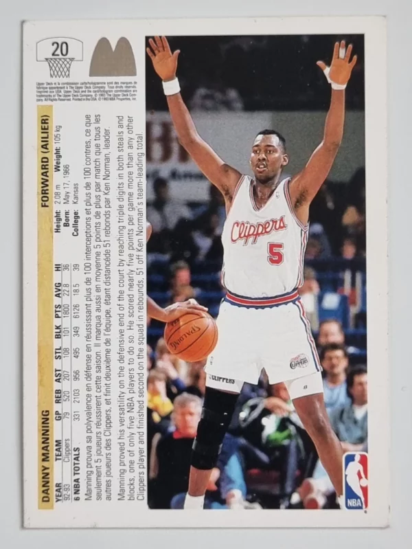 1993 Upper Deck French McDonald's #20 Danny Manning – Image 2