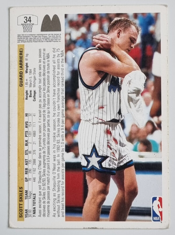 1993 Upper Deck French McDonald's #34 Scott Skiles – Image 2