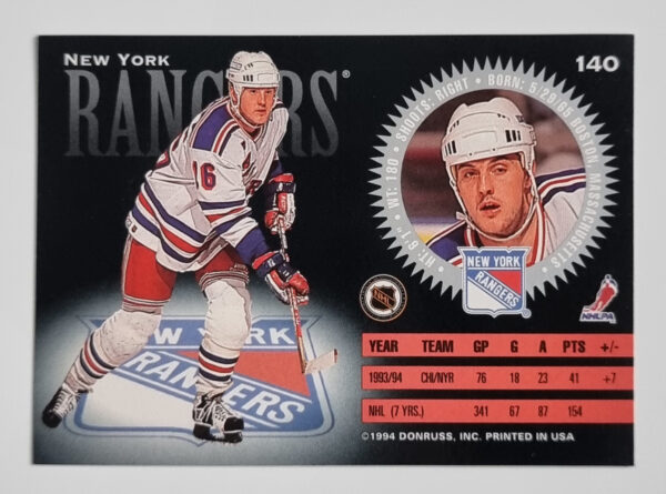 1994-95 Donruss #140 Brian Noonan – Image 2