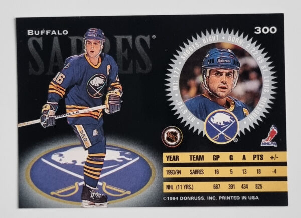 1994-95 Donruss #300 Pat LaFontaine – Image 2