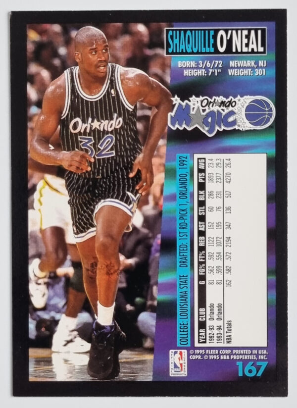 1994-95 Fleer European #167 Shaquille O'Neal – Image 2