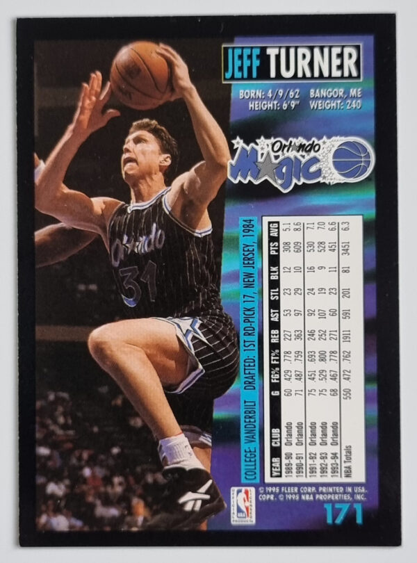 1994-95 Fleer European #171 Jeff Turner – Image 2