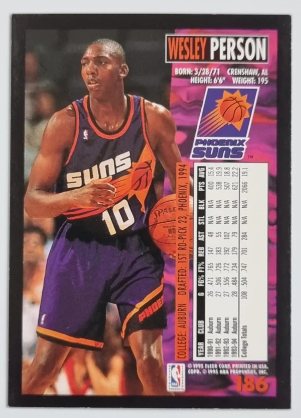1994-95 Fleer European #186 Wesley Person – Image 2