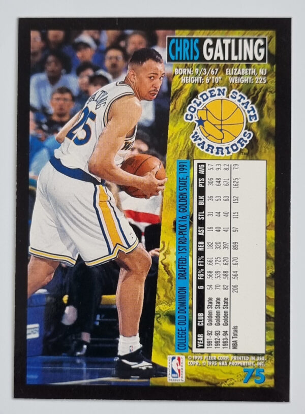 1994-95 Fleer European #75 Chris Gatling – Image 2