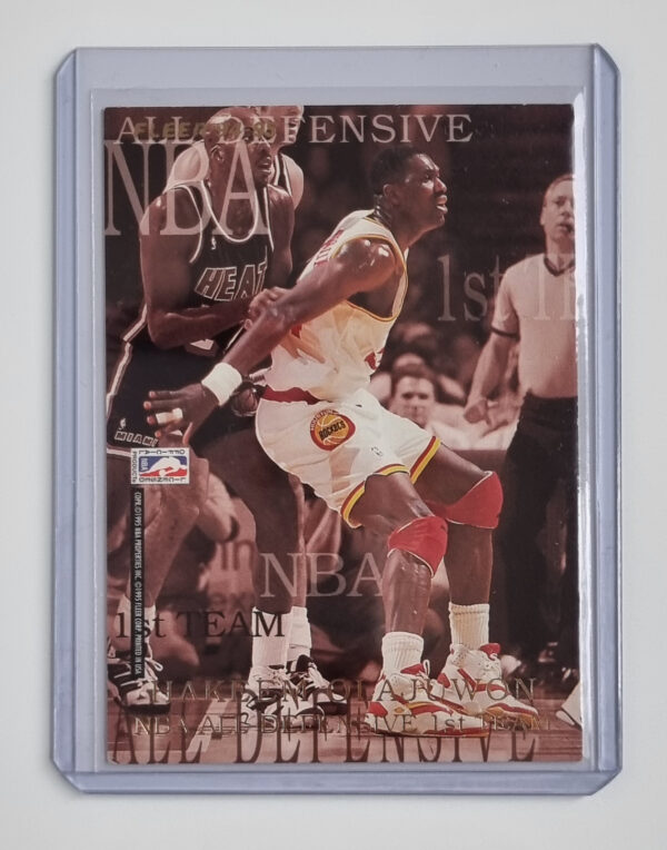 1994-95 Fleer European All-Defensive #5 Hakeem Olajuwon/Latrell Sprewell – Image 2
