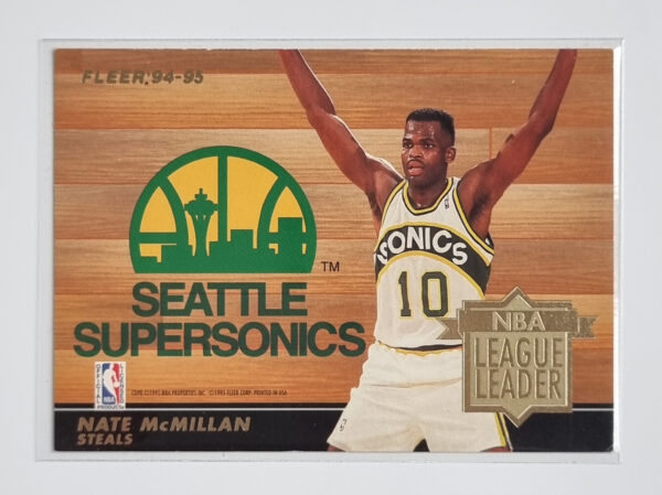 1994-95 Fleer European League Leaders #4 John Stockton/Nate McMillan – Image 2