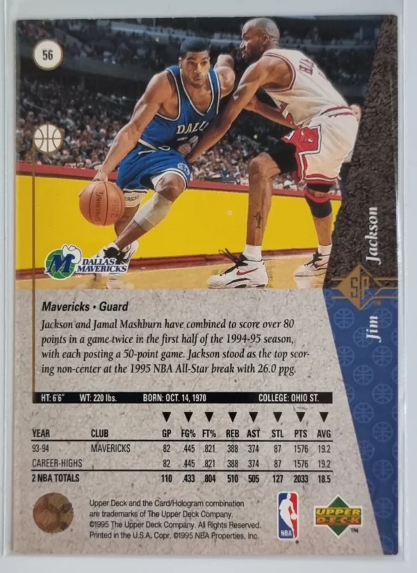 1994-95 SP #56 Jim Jackson – Image 2