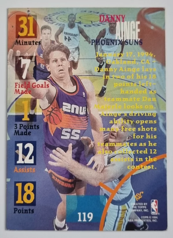 1994-95 Stadium Club #119 Danny Ainge TTG – Image 2