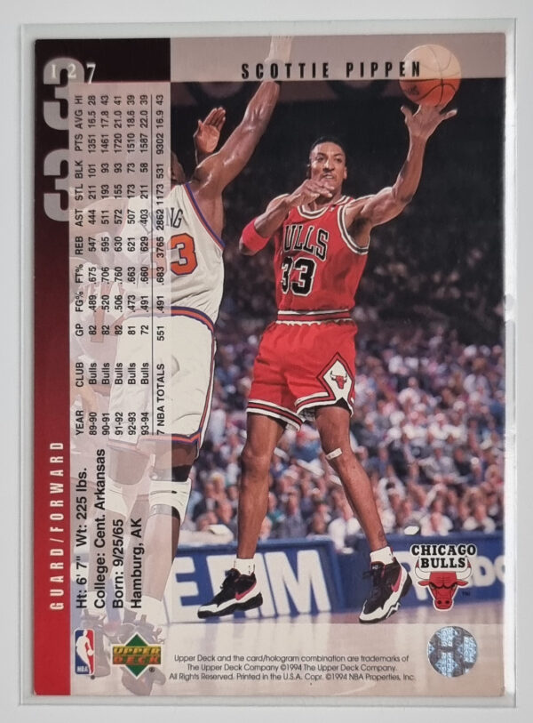 1994-95 Upper Deck #127 Scottie Pippen – Image 2