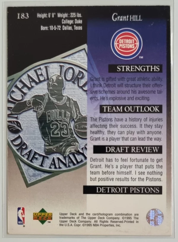 1994-95 Upper Deck #183 Grant Hill DA – Image 2