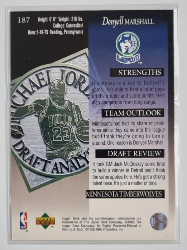 1994-95 Upper Deck #187 Donyell Marshall DA – Image 2
