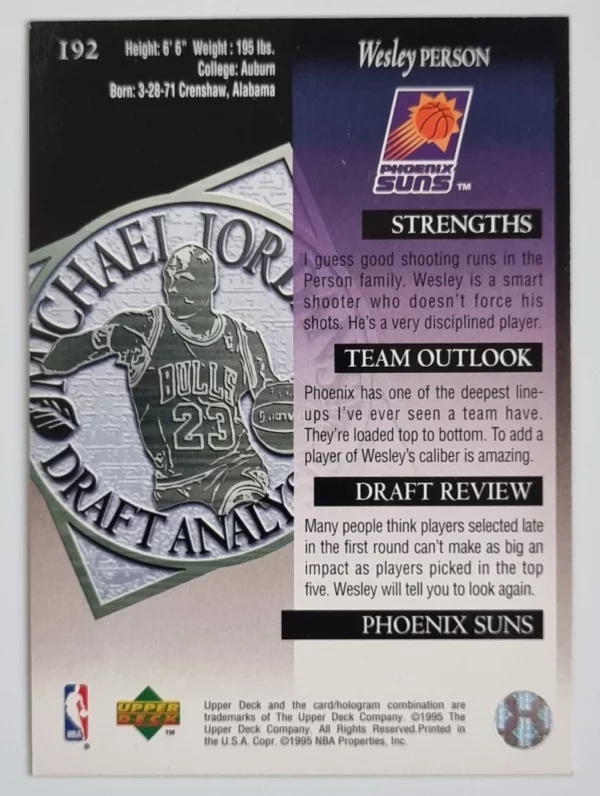 1994-95 Upper Deck #192 Wesley Person DA – Image 2