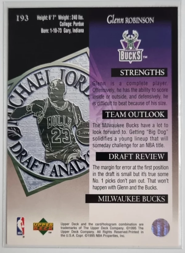 1994-95 Upper Deck #193 Glenn Robinson DA – Image 2