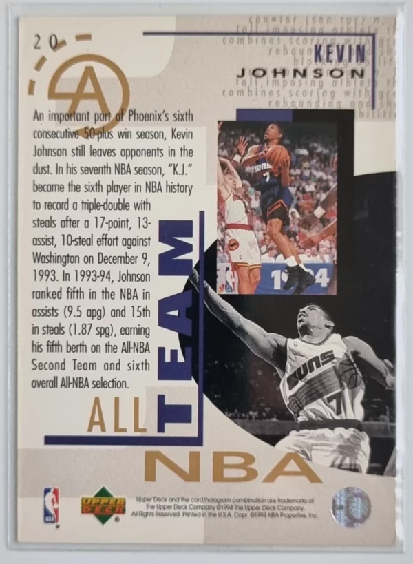 1994-95 Upper Deck #20 Kevin Johnson AN – Image 2