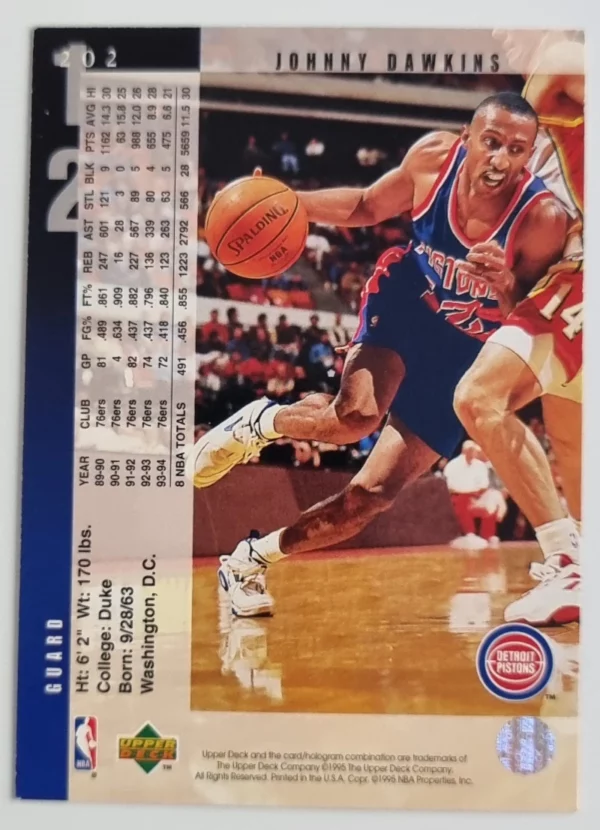 1994-95 Upper Deck #202 Johnny Dawkins – Image 2