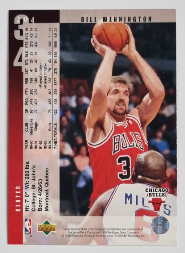 1994-95 Upper Deck #204 Bill Wennington – Image 2