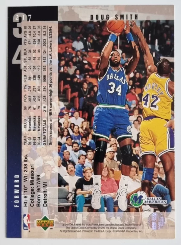 1994-95 Upper Deck #217 Doug Smith – Image 2