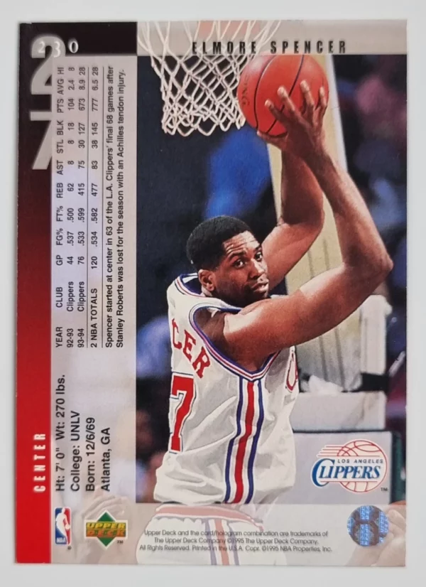 1994-95 Upper Deck #230 Elmore Spencer – Image 2