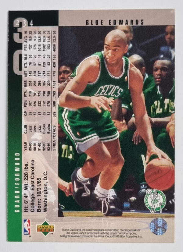 1994-95 Upper Deck #234 Blue Edwards – Image 2