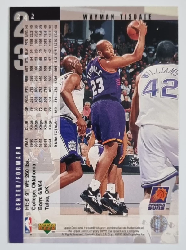 1994-95 Upper Deck #242 Wayman Tisdale – Image 2