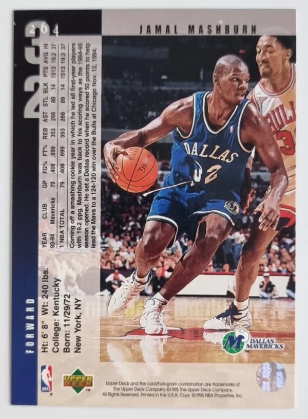 1994-95 Upper Deck #264 Jamal Mashburn – Image 2