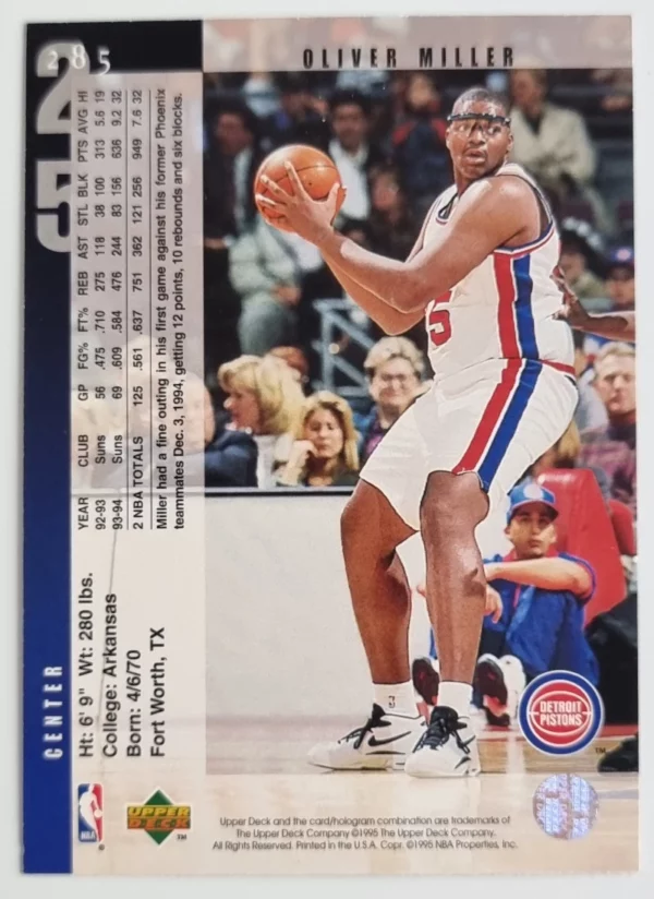 1994-95 Upper Deck #285 Oliver Miller – Image 2