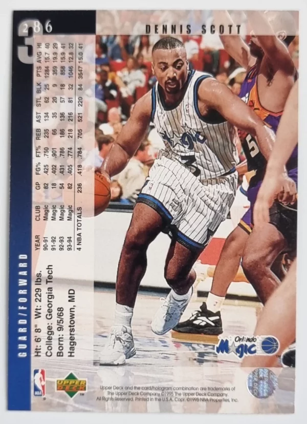 1994-95 Upper Deck #286 Dennis Scott – Image 2