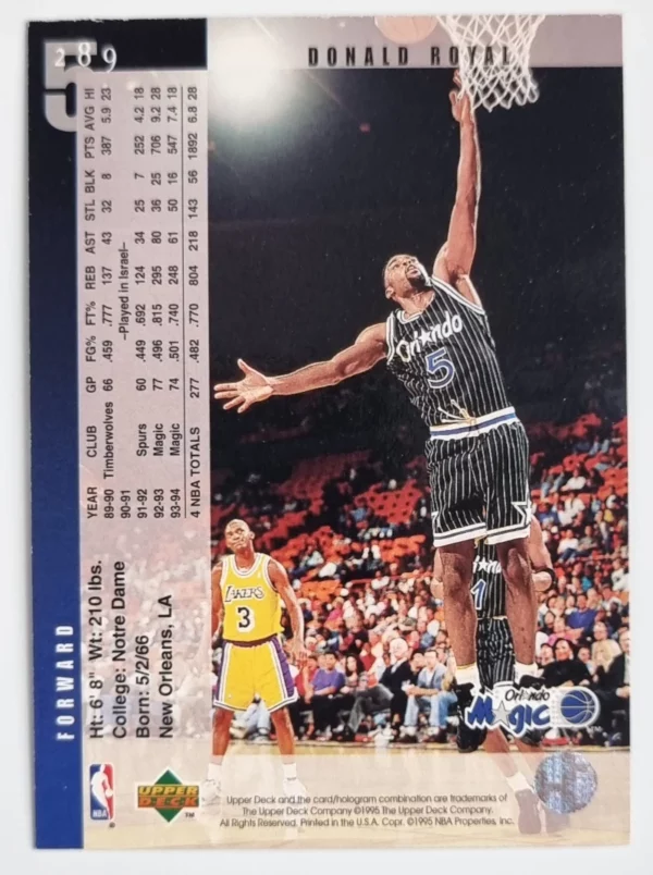 1994-95 Upper Deck #289 Donald Royal – Image 2