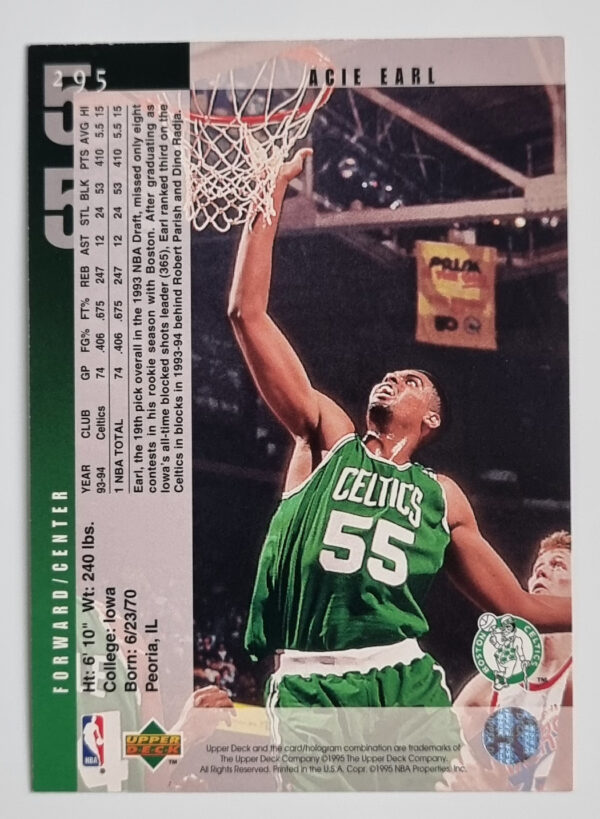 1994-95 Upper Deck #295 Acie Earl – Image 2