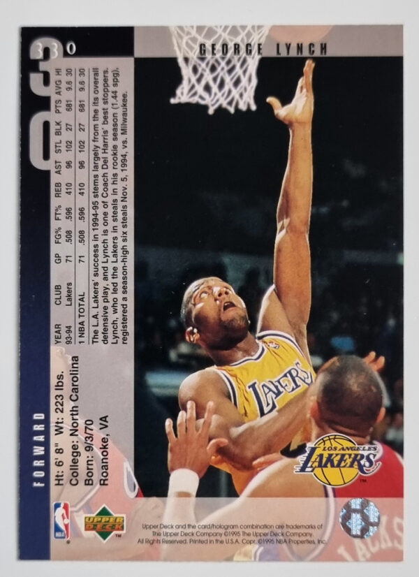 1994-95 Upper Deck #330 George Lynch – Image 2