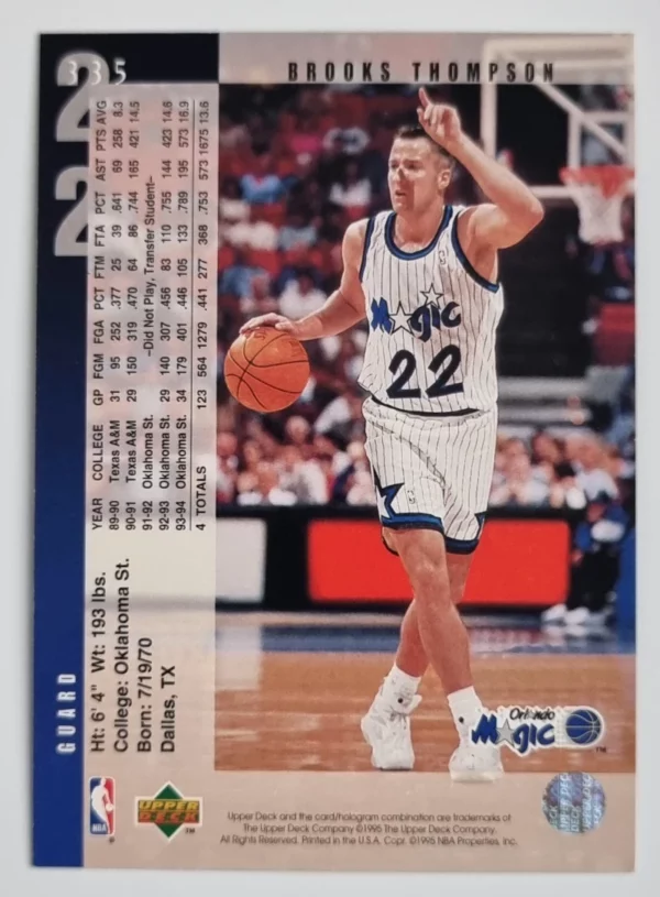 1994-95 Upper Deck #335 Brooks Thompson RC – Image 2