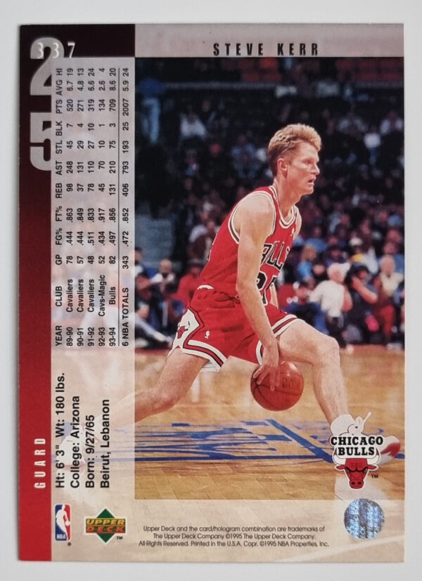 1994-95 Upper Deck #337 Steve Kerr – Image 2