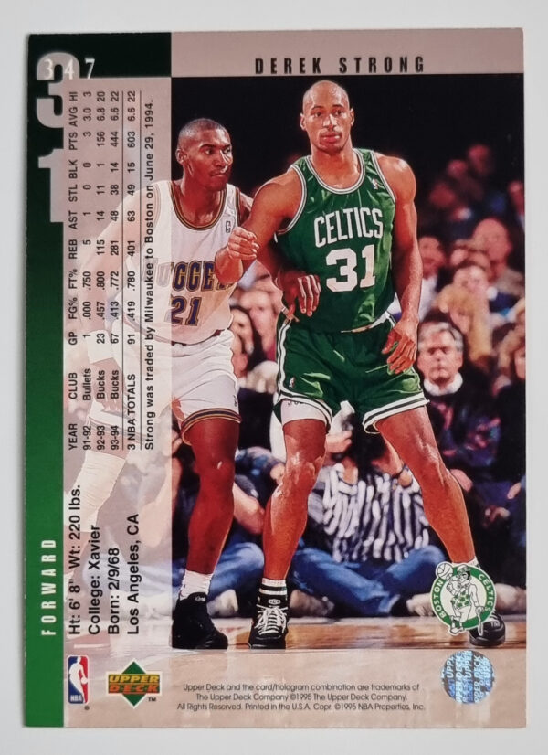 1994-95 Upper Deck #347 Derek Strong – Image 2