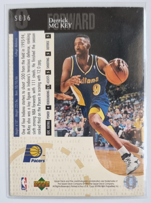 1994-95 Upper Deck Special Edition #36 Derrick McKey – Image 2