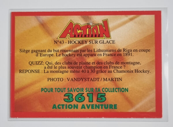 1994 Action Aventure #43 Hockey – Image 2