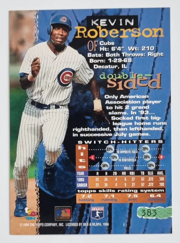 1994 Stadium Club #383 Kevin Roberson – Image 2