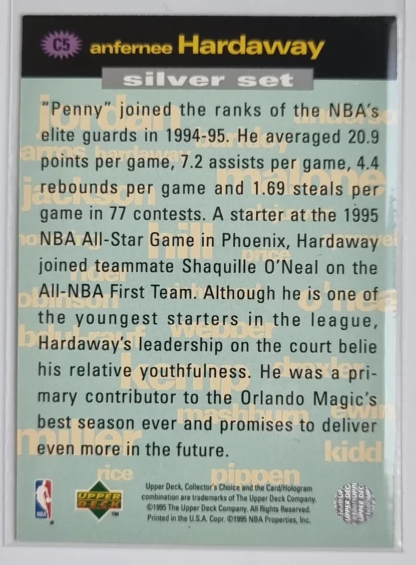 1995-96 Collector's Choice Crash the Game Scoring Silver Redemption #C5 Anfernee Hardaway – Image 2