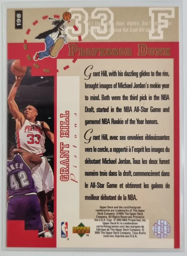 1995-96 Collector's Choice International French I #198 Grant Hill PD – Image 2