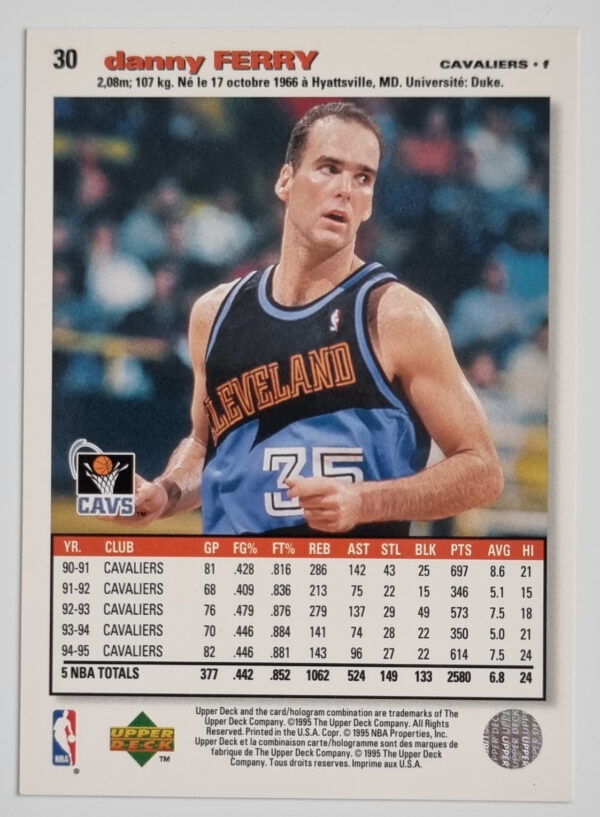 1995-96 Collector's Choice International French I #30 Danny Ferry – Image 2