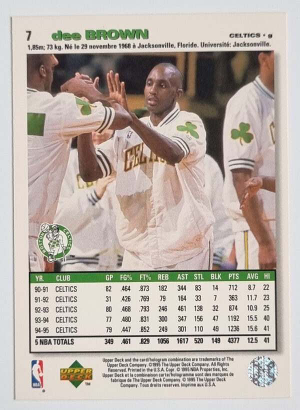 1995-96 Collector's Choice International French I #7 Dee Brown – Image 2