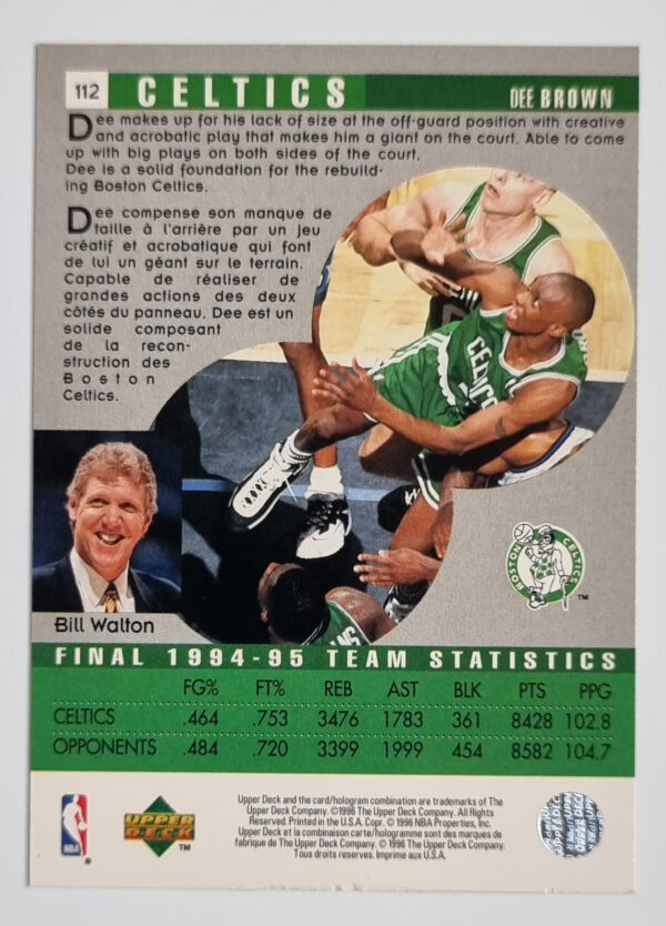 1995-96 Collector's Choice International French II #112 Dee Brown SR – Image 2