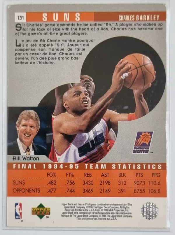 1995-96 Collector's Choice International French II #131 Charles Barkley SR – Image 2