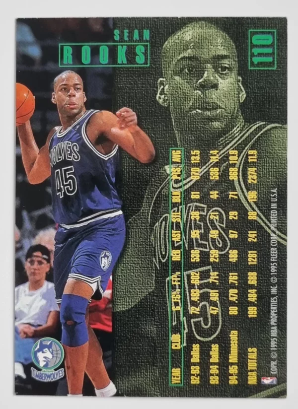 1995-96 Fleer European #110 Sean Rooks – Image 2