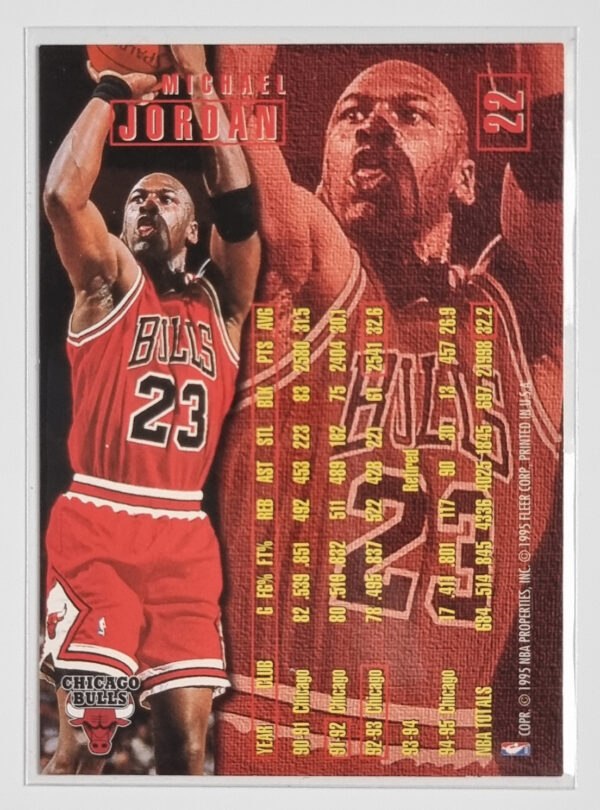 1995-96 Fleer European #22 Michael Jordan – Image 2