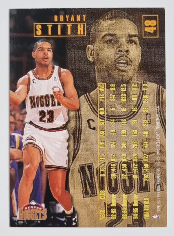 1995-96 Fleer European #48 Bryant Stith – Image 2